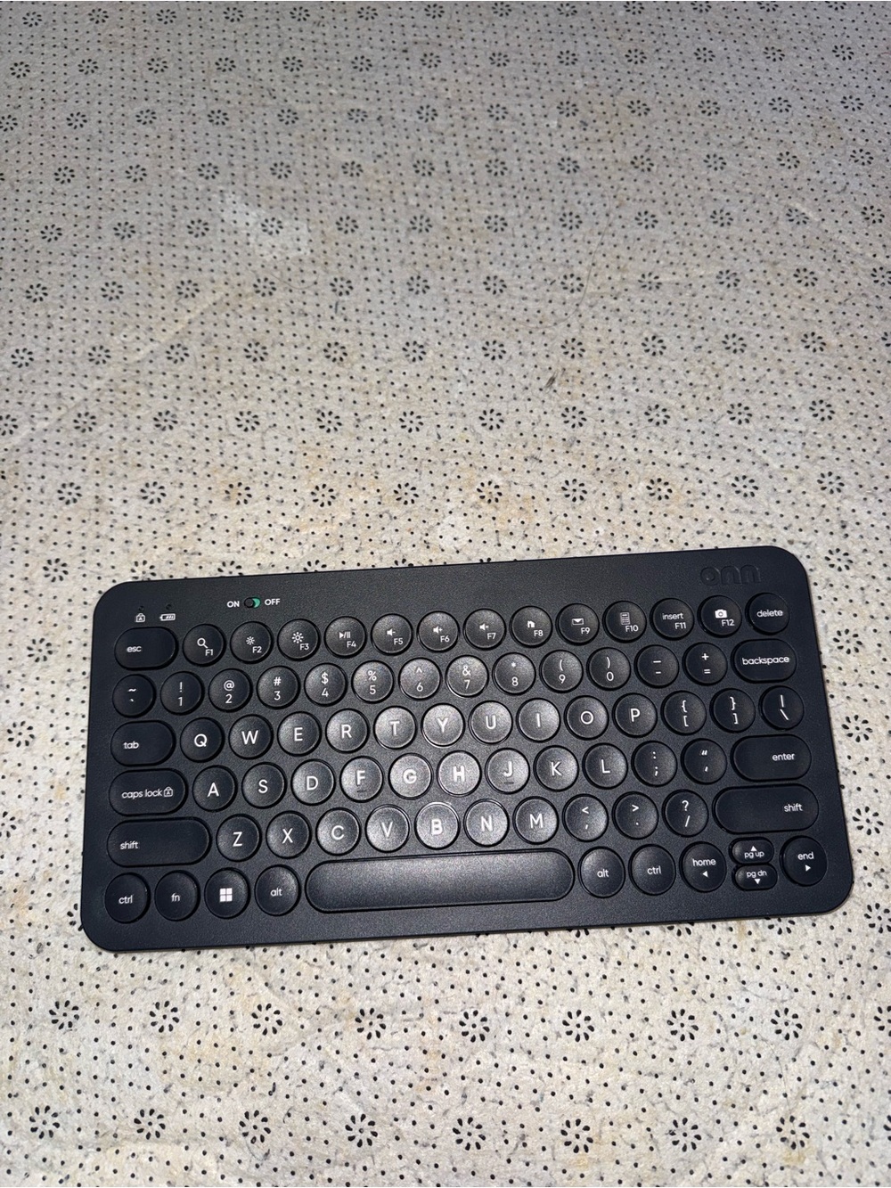 onn. Compact Wireless Keyboard Black